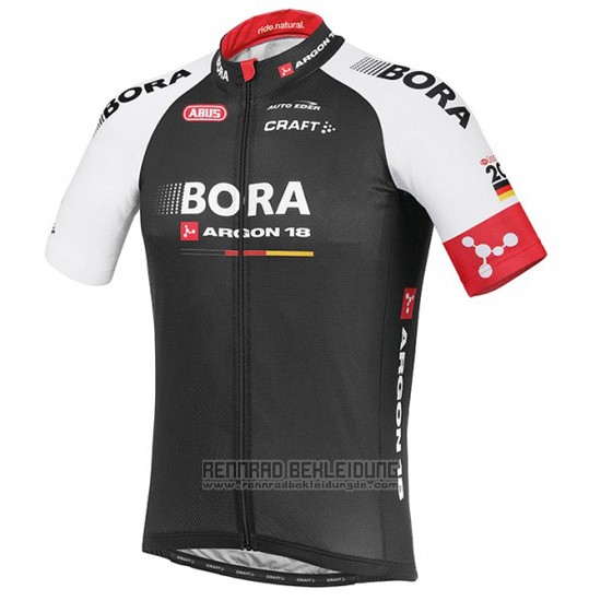 2016 Fahrradbekleidung Bora Shwarz und Rot Trikot Kurzarm und Tragerhose